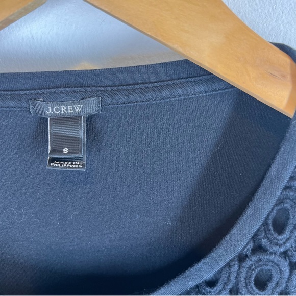 J. Crew Black Circle Eyelet Shirt - Picture 2 of 6